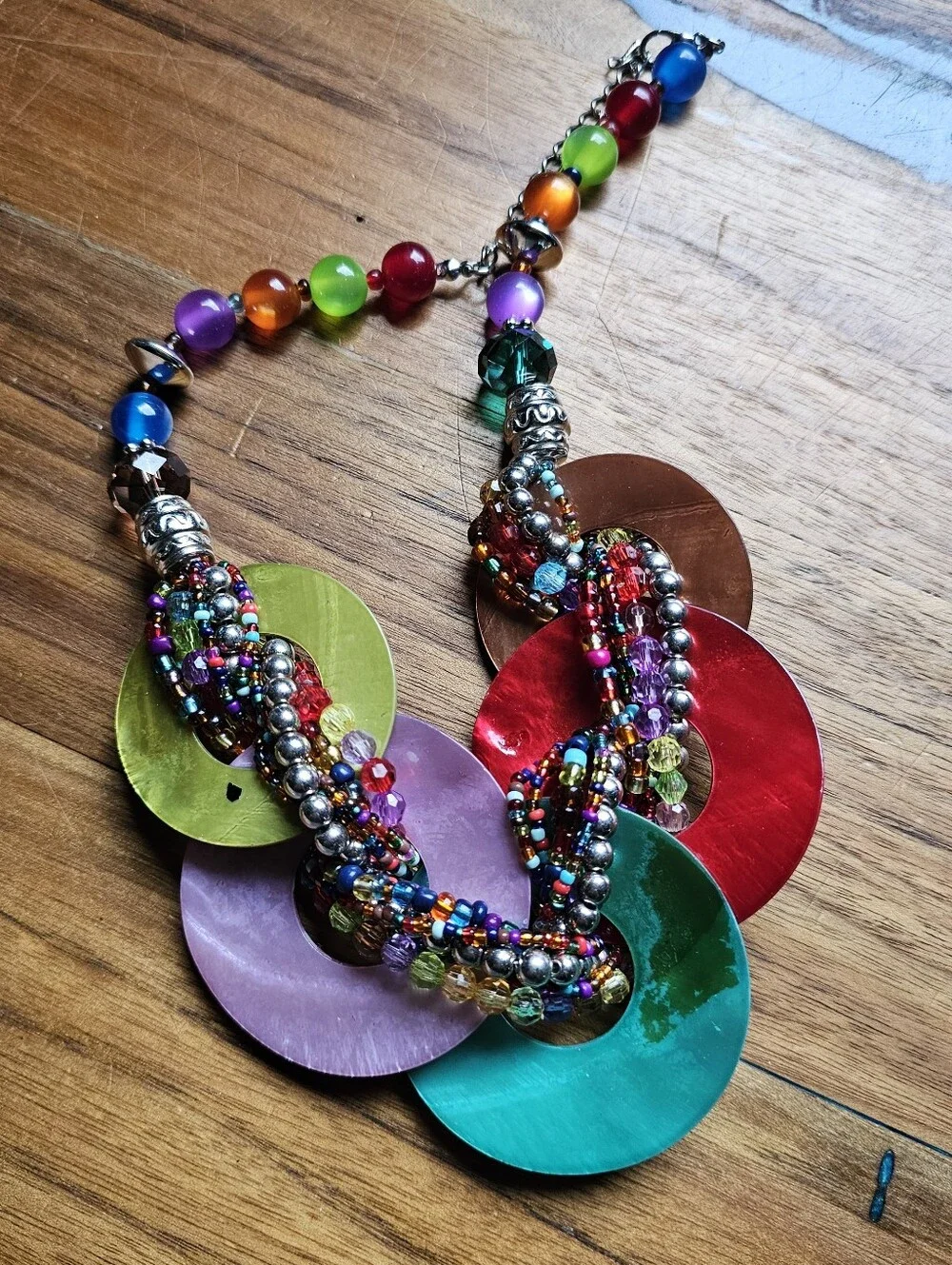 18 Pc Craft Lot Jewelry Colorful Boho Shells Beads Upcycle Repair Jewelry Making